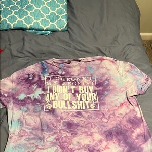 Tie-Dye Short Sleeve Tee - Purple and Pink